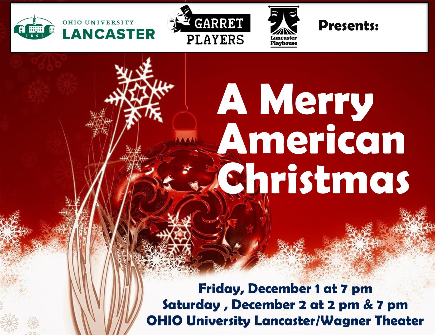 Christmas Ad Garret Players Production A Merry American Christmas