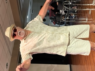 A man with his arms out