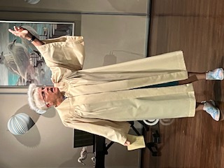 A woman dressed as an angel