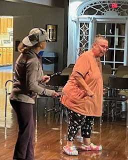 Two women acting