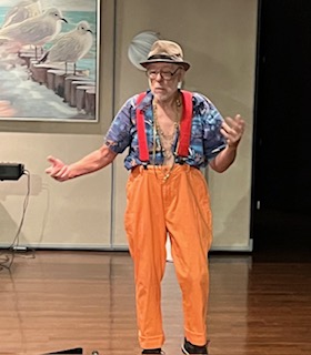 A man in suspenders