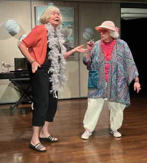 Two women talking